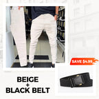 👖Men’s Casual Slim-Fit Solid Color Pants+Belt (✈️Free Shipping)