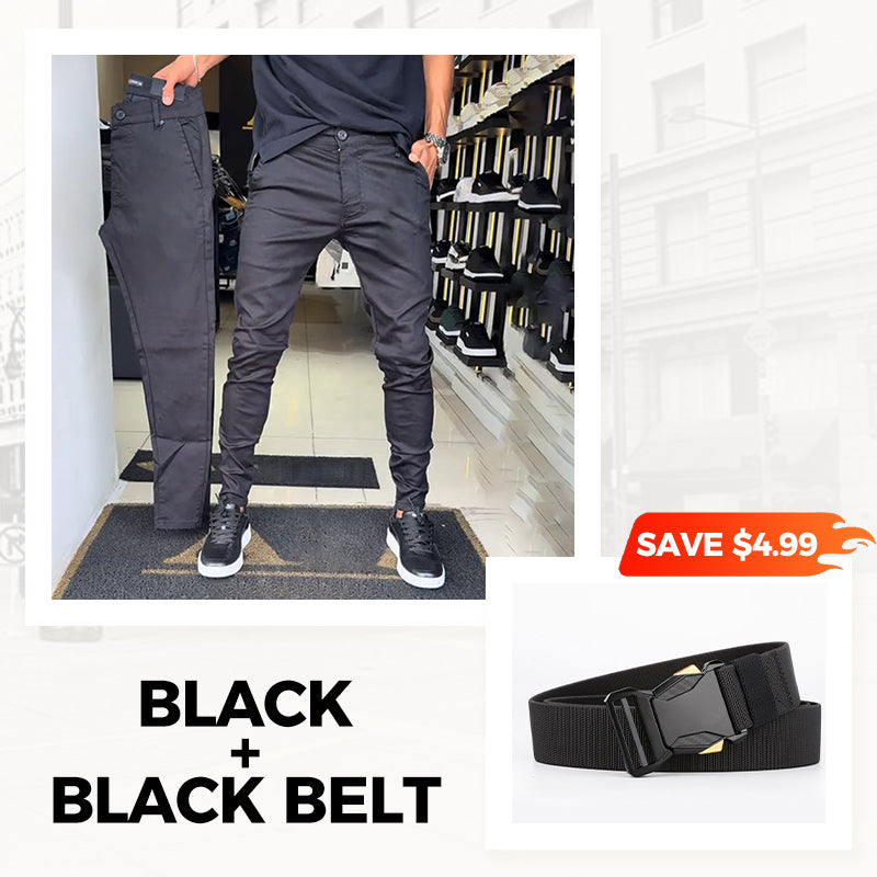 👖Men’s Casual Slim-Fit Solid Color Pants+Belt (✈️Free Shipping)