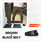 👖Men’s Casual Slim-Fit Solid Color Pants+Belt (✈️Free Shipping)