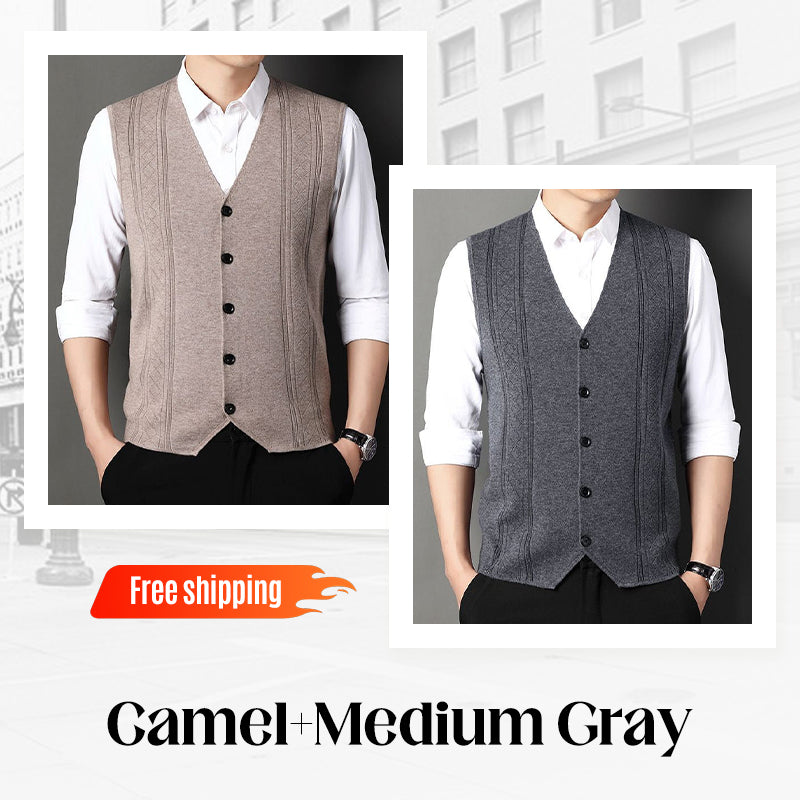 Men's Cozy Button Down Knitted Vest
