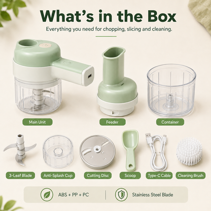 4-in-1 manual electric vegetable cutter setMultifunction cordless food processor