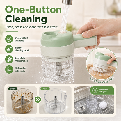 4-in-1 manual electric vegetable cutter setMultifunction cordless food processor