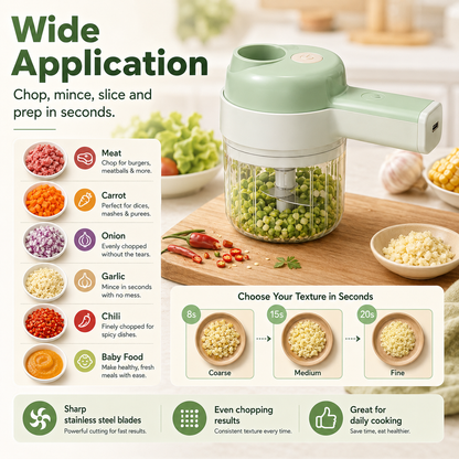 4-in-1 manual electric vegetable cutter setMultifunction cordless food processor
