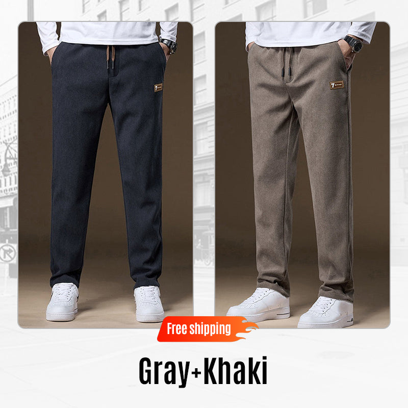 Men's Straight-Fit Corduroy Drawstring Pants