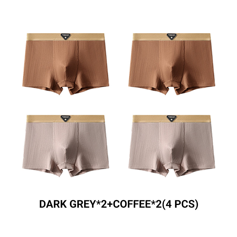 Men's Light Luxury Breathable Ribbed Boxer Briefs