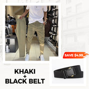 👖Men’s Casual Slim-Fit Solid Color Pants+Belt (✈️Free Shipping)