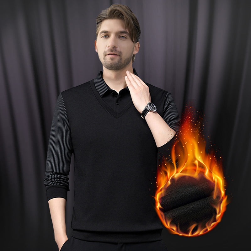 Men's Layered Look Knitted Shirt