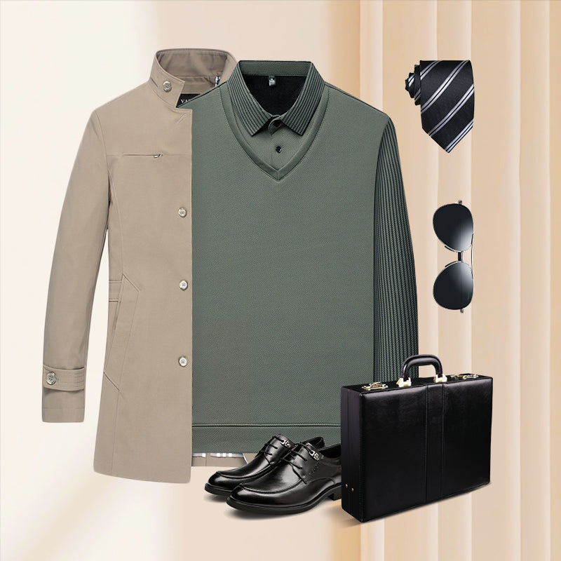 🎁 Hot Sale 45% OFF 🔥Striped Lapel Fake Two-Piece Shirt