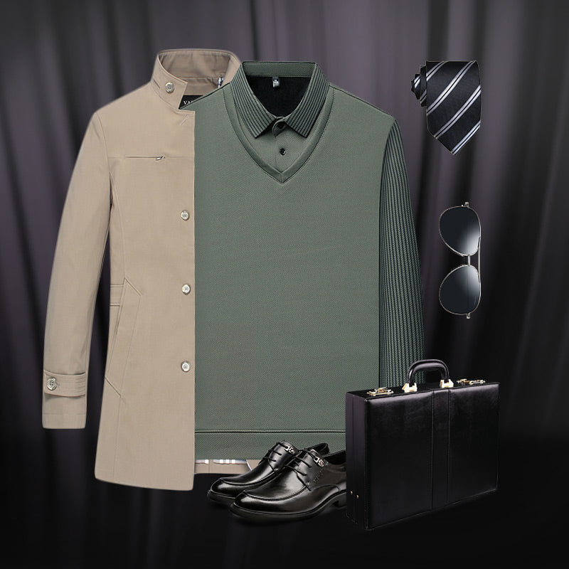 Men's Layered Look Knitted Shirt