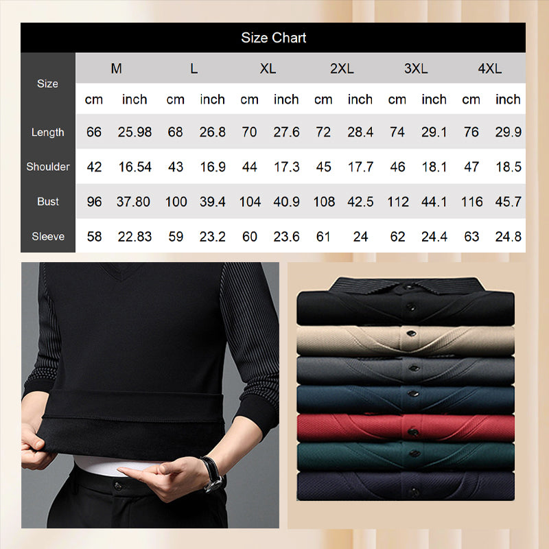 🎁 Hot Sale 45% OFF 🔥Striped Lapel Fake Two-Piece Shirt