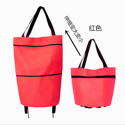 🛍️ Shop Online & Save ✨🛢️2-in-1 Foldable Shopping Cart – Portable Rolling Grocery Trolley