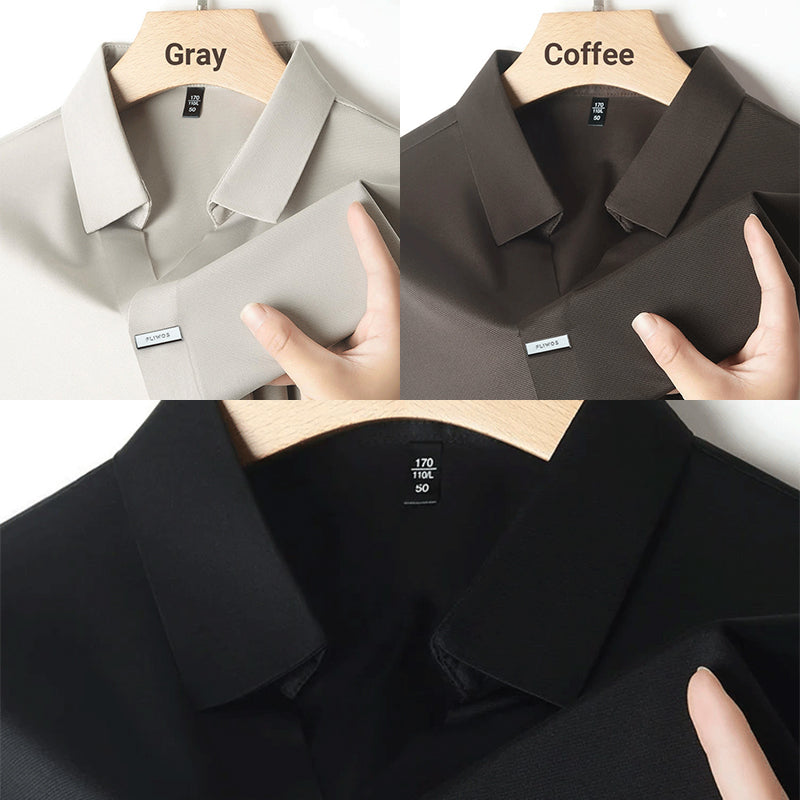 🔥Summer clearance👑Fliwos Men’s Breathable Casual Lapel Wrinkle-free T-shirt