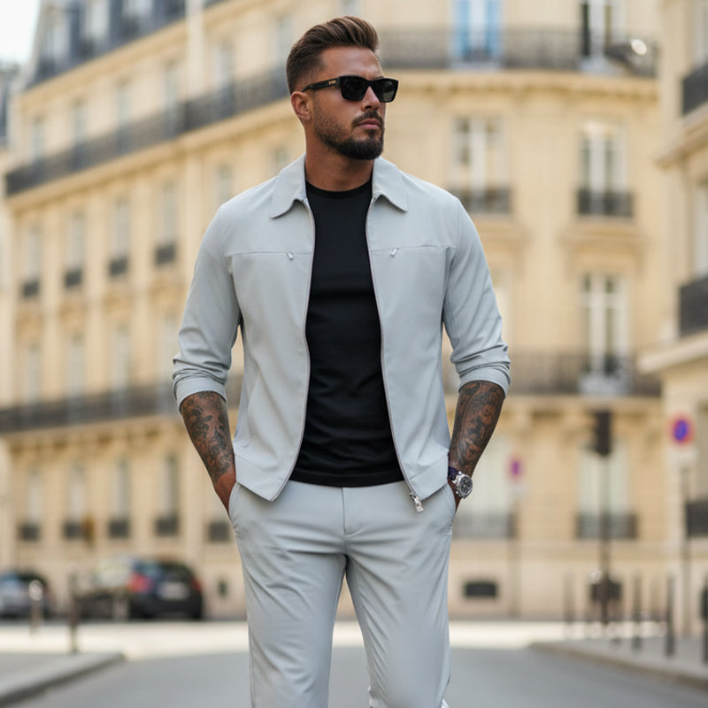 ✈️Free Shipping✈️Men’s Casual Solid Color 2-Piece Set – Jacket & Pants