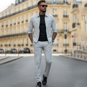 ✈️Free Shipping✈️Men’s Casual Solid Color 2-Piece Set – Jacket & Pants