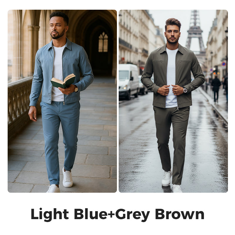 ✈️Free Shipping✈️Men’s Casual Solid Color 2-Piece Set – Jacket & Pants