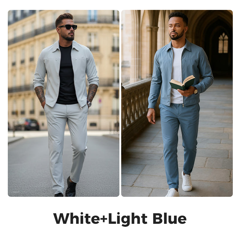 ✈️Free Shipping✈️Men’s Casual Solid Color 2-Piece Set – Jacket & Pants
