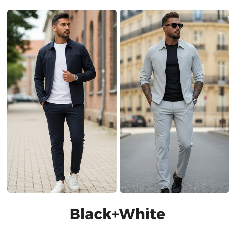 ✈️Free Shipping✈️Men’s Casual Solid Color 2-Piece Set – Jacket & Pants