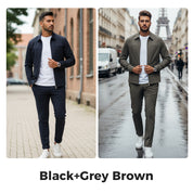 ✈️Free Shipping✈️Men’s Casual Solid Color 2-Piece Set – Jacket & Pants