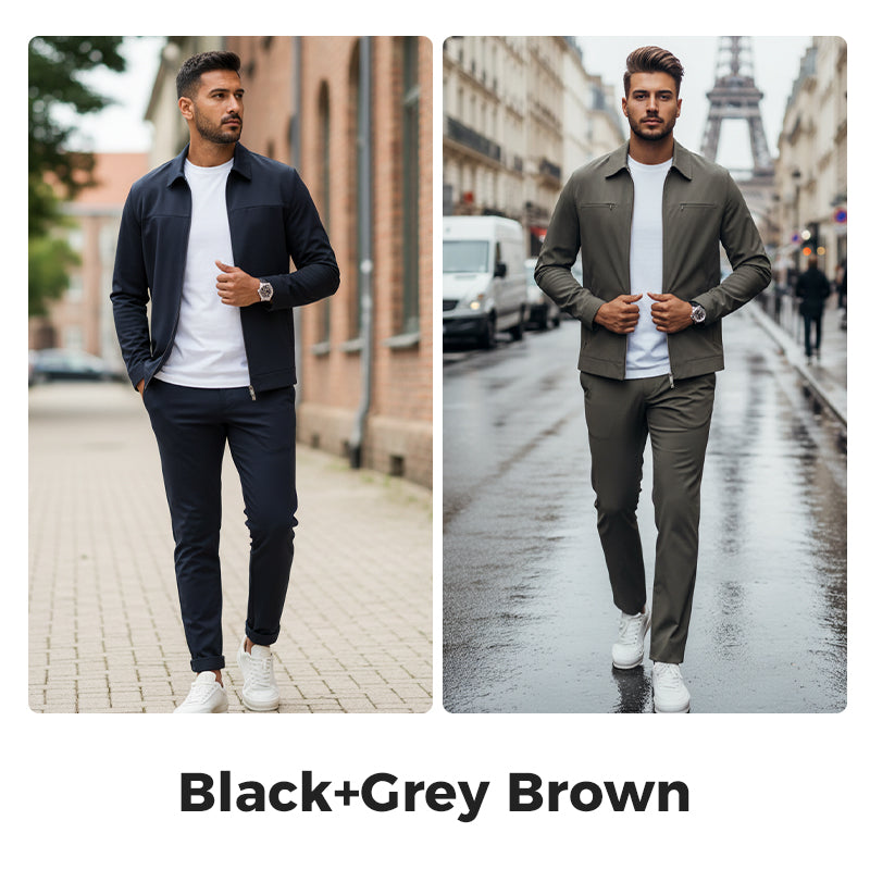 ✈️Free Shipping✈️Men’s Casual Solid Color 2-Piece Set – Jacket & Pants