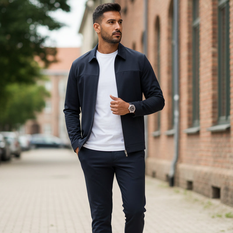 ✈️Free Shipping✈️Men’s Casual Solid Color 2-Piece Set – Jacket & Pants