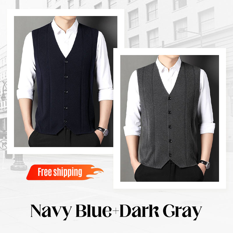 Men's Cozy Button Down Knitted Vest