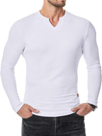 💥V-Neck Longline Ribbed Tees Shirts Long Sleeve Gym Workout Athletic Menswear Tops 🔥BUY 2 FREE SHIPPING