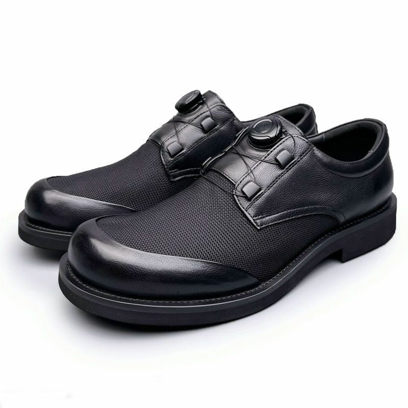 💥Free Shipping ✈️All-Day Comfort Knob Design Breathable Mesh Leather Shoes