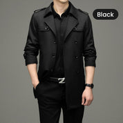 🥰Seasonal Promotions--Men's Double Breasted Windbreaker Jacket