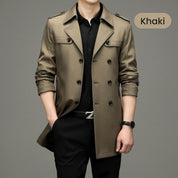 🥰Seasonal Promotions--Men's Double Breasted Windbreaker Jacket