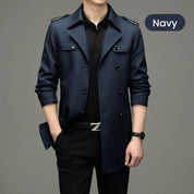 🥰Seasonal Promotions--Men's Double Breasted Windbreaker Jacket