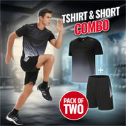 ☀️💦Men’s Loose-Fit Breathable Quick-Drying Athletic T-Shirt & Shorts Tracksuit