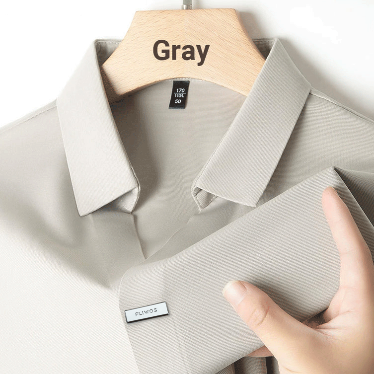 Men’s Breathable Casual Lapel Wrinkle-free T-shirt