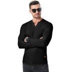 💥V-Neck Longline Ribbed Tees Shirts Long Sleeve Gym Workout Athletic Menswear Tops 🔥BUY 2 FREE SHIPPING