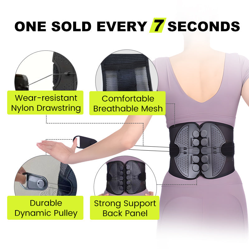 Adjustable Lumbar Support Belt - Relieves Back Pain & Improves Posture