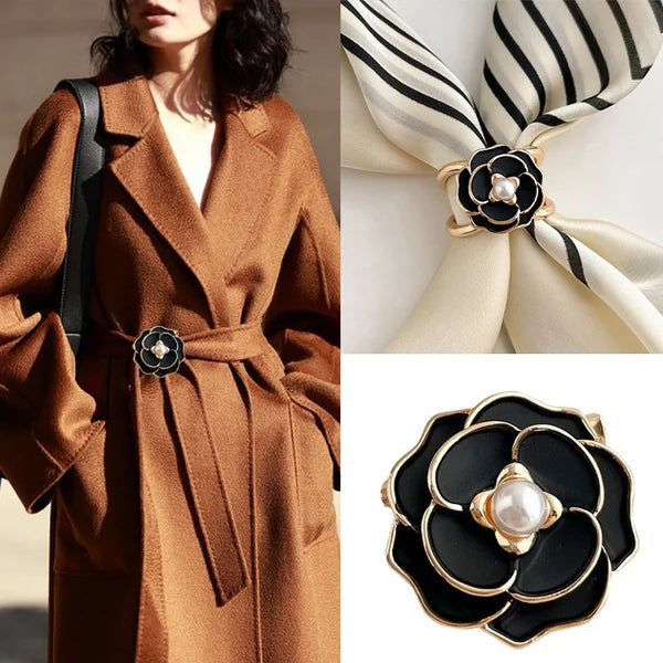 ✨ French Elegant Coat Scarf Buckle – Elegance at your fingertips!