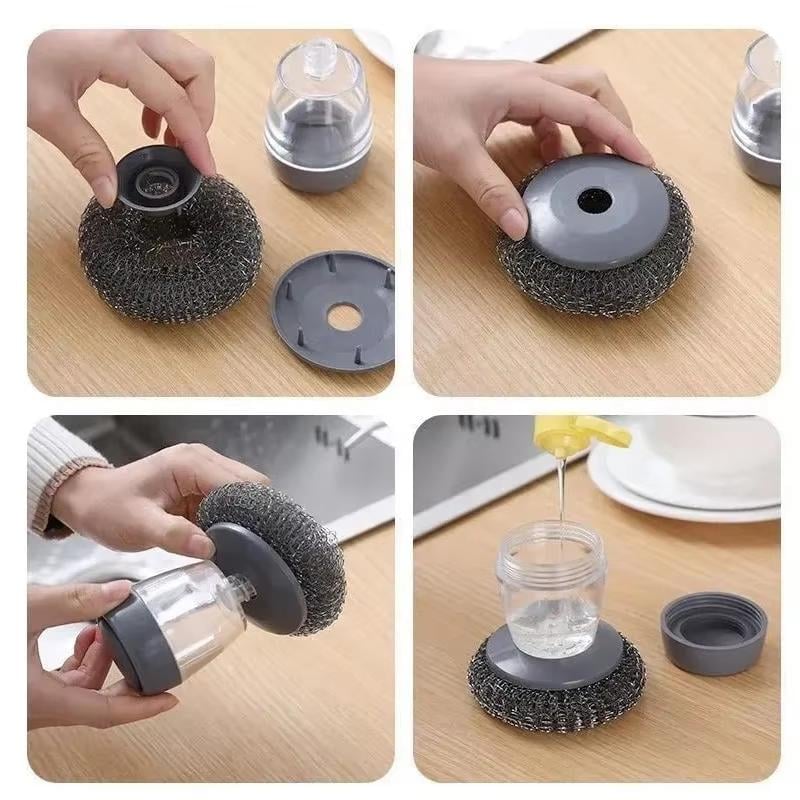 ✨Soap Dispensing Palm Kitchen Brush | Mess-Free Cleaning!