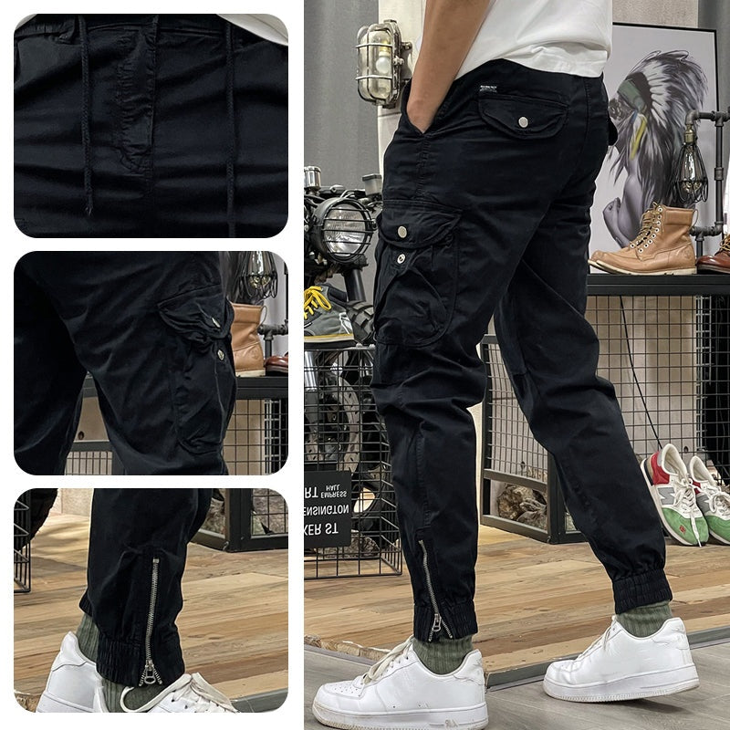 Men's Multi-Pockets Drawstring Waist Cargo Pants