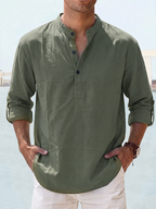 🔥Men's Cotton Linen Casual Long Sleeve Shirt
