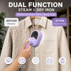 👔 2026 HOT SALE🥳50K+ SOLD!✨  Mini Foldable Steam Iron – Dual Function, 50ml Tank, Rotatable Handle ✈️