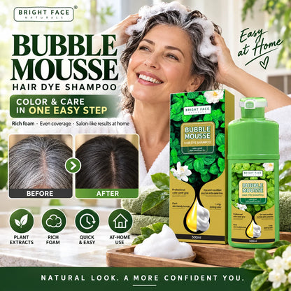 Long-Lasting Plant-Based Foam Hair Dye – Gentle Gray Coverage, Salon-Grade Color for Sensitive Scalp, 500ml / 16.9 fl oz