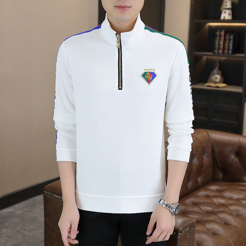 Men's Half-Zip Stand Collar Jacket