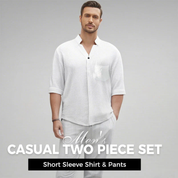 🎉67% Discount Surprise!🎉Fliwos Men's Trendy Cotton Linen Top & Pants Two-Piece Set