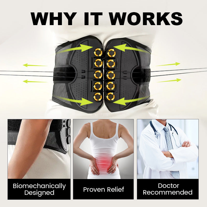 Adjustable Lumbar Support Belt - Relieves Back Pain & Improves Posture