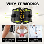 Adjustable Lumbar Support Belt - Relieves Back Pain & Improves Posture
