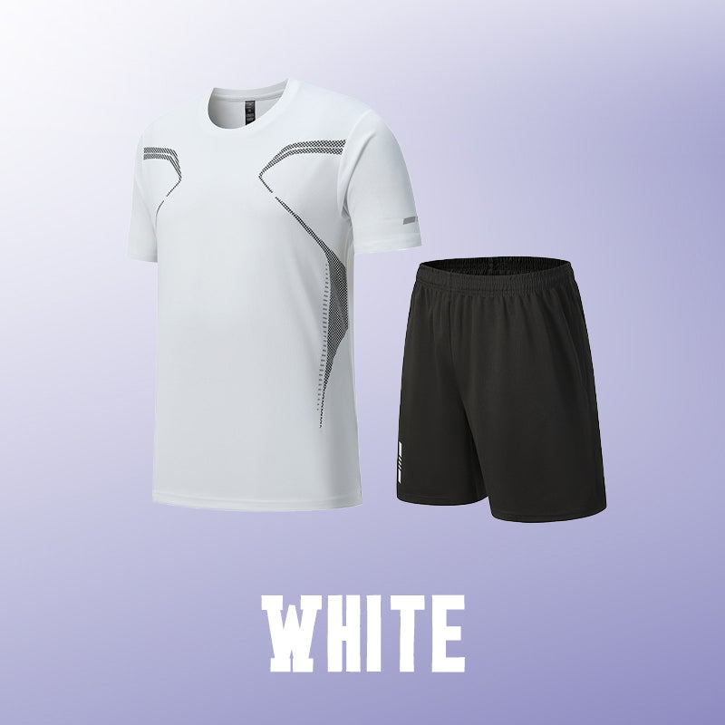 ☀️💦Men’s Loose-Fit Breathable Quick-Drying Athletic T-Shirt & Shorts Tracksuit