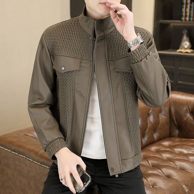 Men's Stylish Wheat-Patterned Jacket