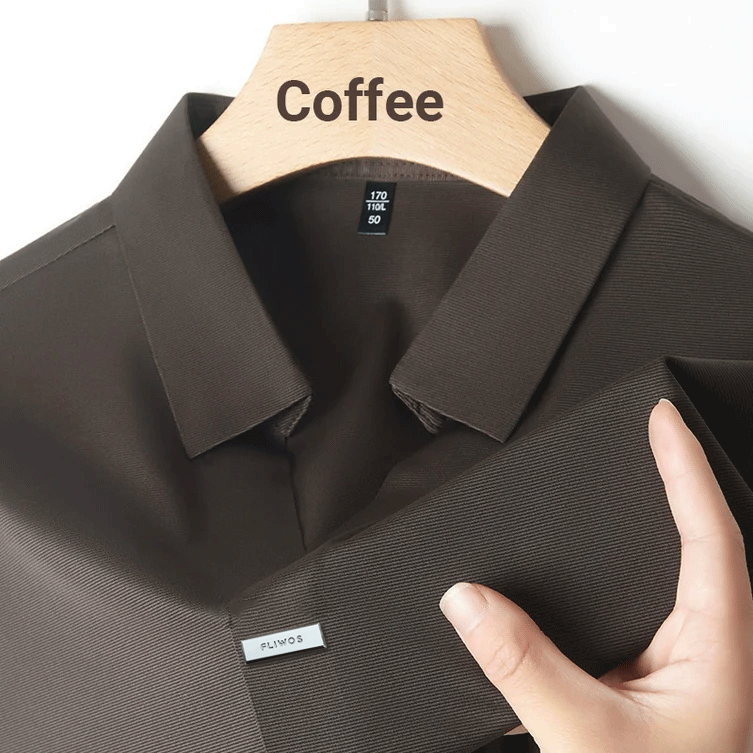 Men’s Breathable Casual Lapel Wrinkle-free T-shirt