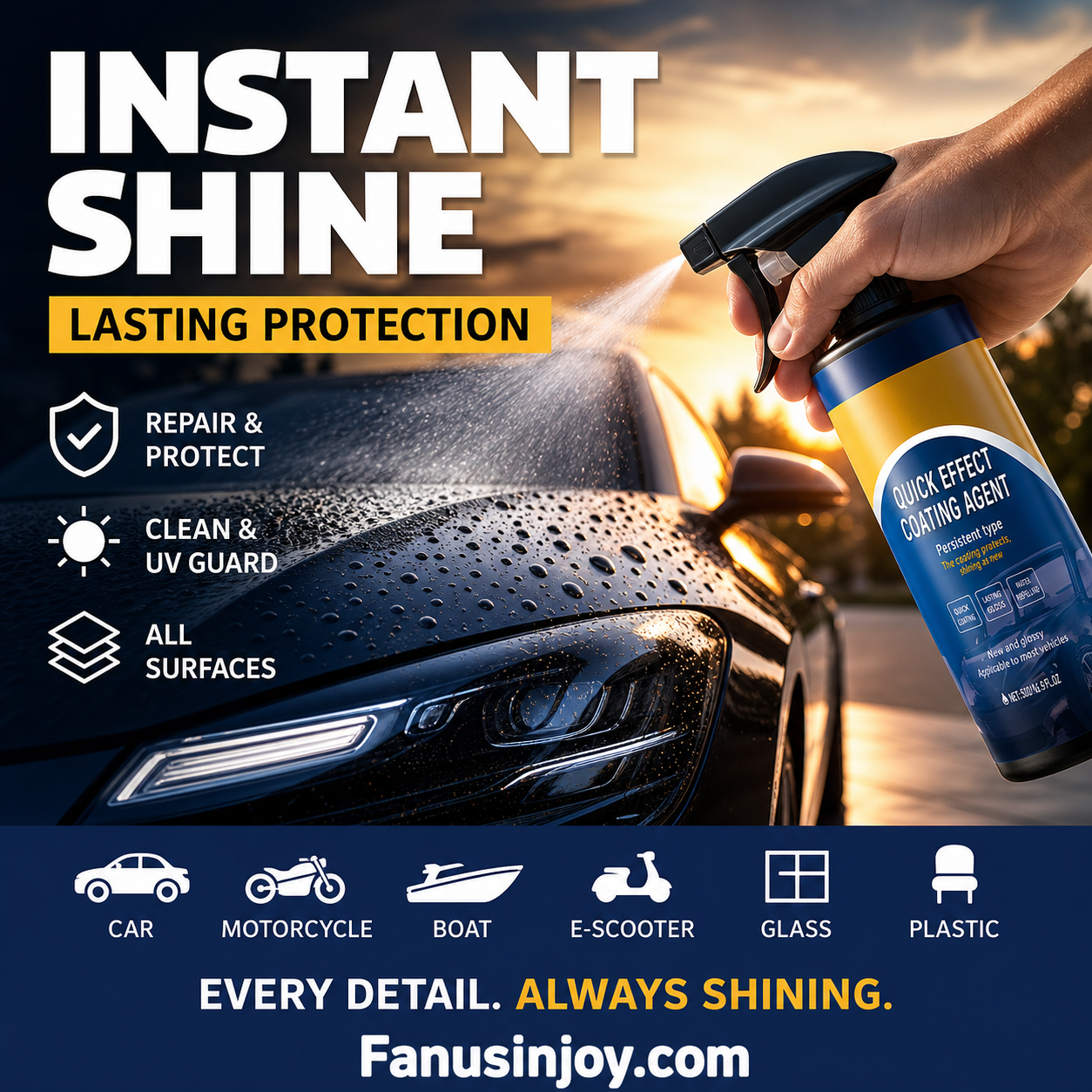 📣📣BUY 1 GET 1 FREE🔥HOT SALE✨Advanced Car Quick-acting Coating Agent Spray(Bonus towel included with every purchase!)