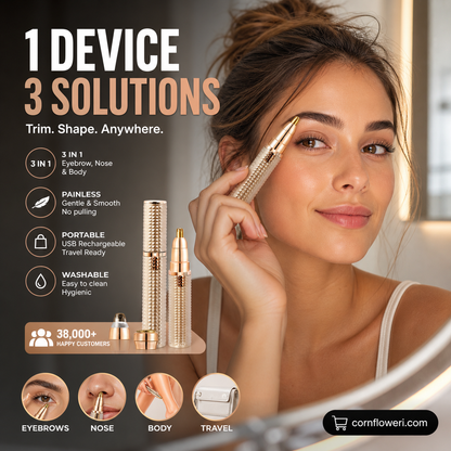 2026 Sale — Over 38,000 Sold! Portable Electric Eyebrow Trimmer – Interchangeable Heads