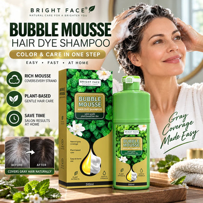 Long-Lasting Plant-Based Foam Hair Dye – Gentle Gray Coverage, Salon-Grade Color for Sensitive Scalp, 500ml / 16.9 fl oz
